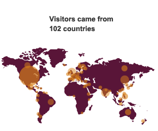Map: Visitors came from 102 countries